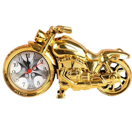 Motorcycle Clock Retro Style Motorcycle Alarm Clock Vintage Alarm Clock Silent Non Ticking Clock Shelf Motorcycle Mini Shelf Kids Steampunk Decor for Living Room Bedroom Birthday Gift