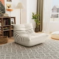 thumbnail image 4 of GGUG Armless Bean Bag lounge Chair ,Comfy for Reading Game Meditating, Microfiber Leather White, 4 of 11