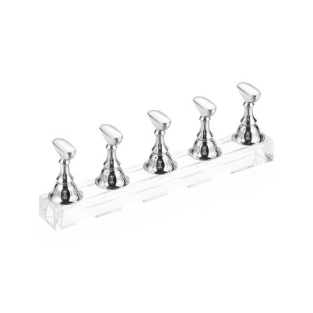 High Quality Plastic Nail Tips DIY Nail Polish Practice Tips Palette Tool Nail Art Display Stand Display SILVER