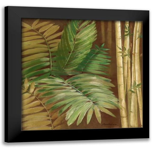Luer, Pamela 12x12 Black Modern Framed Museum Art Print Titled - Bamboo and Palms II
