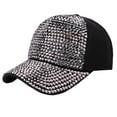 thumbnail image 2 of Womens baseball caps rhinestone hat â Trendy casual baseball cap for women with decor, dad hat fit, adjustable breathable mesh hat for golf, travel, beach or sunny day shade, 2 of 3