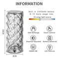 thumbnail image 2 of Crystal Diamond Table Lamp - 16 Colors USB Charging Touch Lamp, Bedside Night Light with Remote Control, 2 of 5