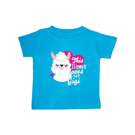 

Inktastic Valentines Day This Llama Loves Her Gigi Gift Baby Girl T-Shirt