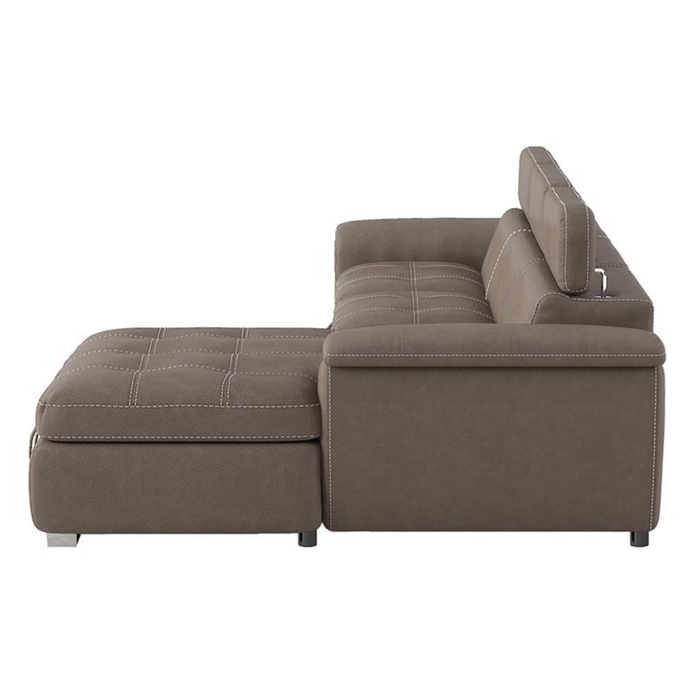 Lexicon Ferriday Microfiber Sectional Sofa with Pull Out Bed in