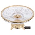 thumbnail image 1 of Matashi Home Decorative Dining Tabletop Showpiece Crystal 3 Sectional Compote Centerpiece Decorative Bowl, Round Serving Platter with 24K Gold Plated Pedestal Base, 1 of 7