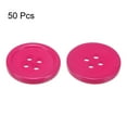 thumbnail image 3 of Uxcell 50Pcs 28L Sewing Buttons 11/16"(18mm) Resin Round Flat 4-Hole Craft Buttons for Sewing Clothing DIY, Dark Pink, 3 of 5