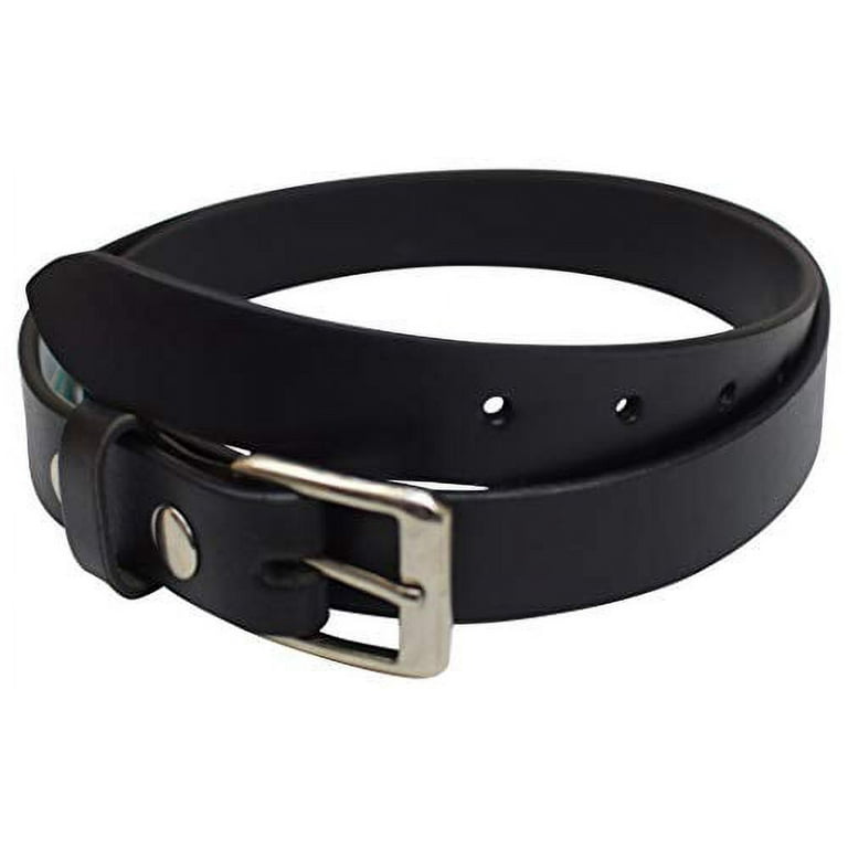 Men's Genuine Full Grain Leather Black Casual Dress Belt with Removable  Buckle - Walmart.com