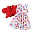 thumbnail image 4 of PatPat 2pcs Toddler Girl Dresses Set Girls Clothing Set Allover Butterfly Print Tank Dress and Ruffled Cardigan Set,Clearance, 4 of 8