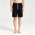 thumbnail image 4 of Mens Shorts Slacks Cropped Beach Shorts Baggy Breathable Sweat Pants (Black XXXXXXL), 4 of 8