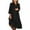 01Black, variant on Cotton Linen Dresses for Women Plus Size Solid Color Button Down V Neck Short Sleeve Shirts Midi Dress
