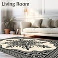 thumbnail image 2 of ODIKA 6'x9' Machine Washable Non-Slip Area Rug, Vintage Medallion Floral Symmetrical Art Elegant High Traffic Rug, Ivory, 577811, 2 of 7