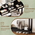 thumbnail image 3 of LAZZO 47" Boho Rattan Console Table, Narrow Entryway Table with 3 Drawers & Open Shelf, Balck, 3 of 9