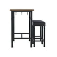 thumbnail image 2 of Linon Austin 3 Piece Pub Set Wood Table Top Padded Stools Metal Legs in Black, 2 of 10