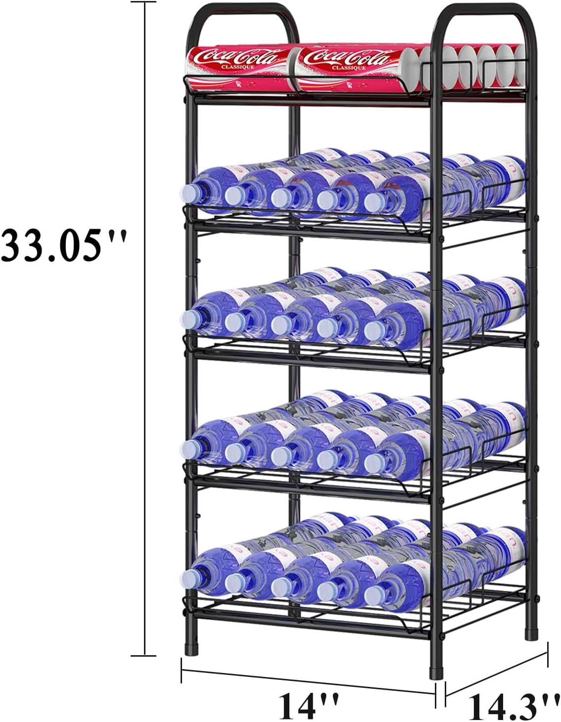 Snack Cart Water Bottle Organizer 7 Tier Free Standing Bottled Water ...