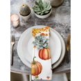 thumbnail image 2 of Orange Fall Cloth Napkins Set of 4 Reusable Dinner Napkins, Thanksgiving Pumpkins Maple Leaf Branch Cocktail Napkin Washable Table Napkins for Wedding/Holiday Party/Baby Shower 20"x20", 2 of 7