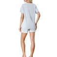 thumbnail image 3 of INSPIRE CHIC Women's Pajama Set Short Sleeve Tops and Shorts Lounge Nightwear with Pockets S Gray, 3 of 6
