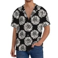 thumbnail image 3 of Honeii 's White Sunflowers for men's short-sleeved button-up collared shirt featuring a pocket, perfect for beach vacations, and travel adventures., 3 of 5