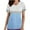 Light Blue, variant on Xfvqtps Color Block Scrub Tops for Women Wrinkle-Resist Nursing Uniform Casual V-Neck Print Short Sleeve Nurse Top with Pocket Light Blue