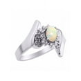 thumbnail image 4 of Rylos Bague de Designer Florale avec Pierre Précieuse Ovale 6x4 mm et Diamants Étincelants en Argent Sterling - Bijou Opale Pierre de Naissance Taille 6, 4 of 7