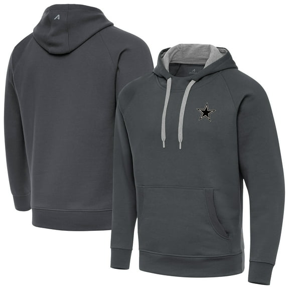 Men's Antigua Charcoal Dallas Cowboys Brushed Carbon Victory Pullover Hoodie