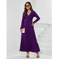 thumbnail image 6 of Women Long Sleeve Loose Plain Evening Maxi Dress Casual Long Dresses with Pockets, 6 of 9