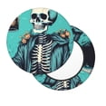 thumbnail image 2 of Balery Vintage Skull Beer Fundas de asiento para taburete de bar redondo de tela de terciopelo ajustables que protegen de arañazos y manchas para sillas de 14 a 17 pulgadas.-12 inch, 2 of 7