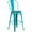 Crystal Teal-Blue, variant on Flash Furniture Cindy 30" High Crystal Teal-Blue Metal Barstool with Back and Wood Seat