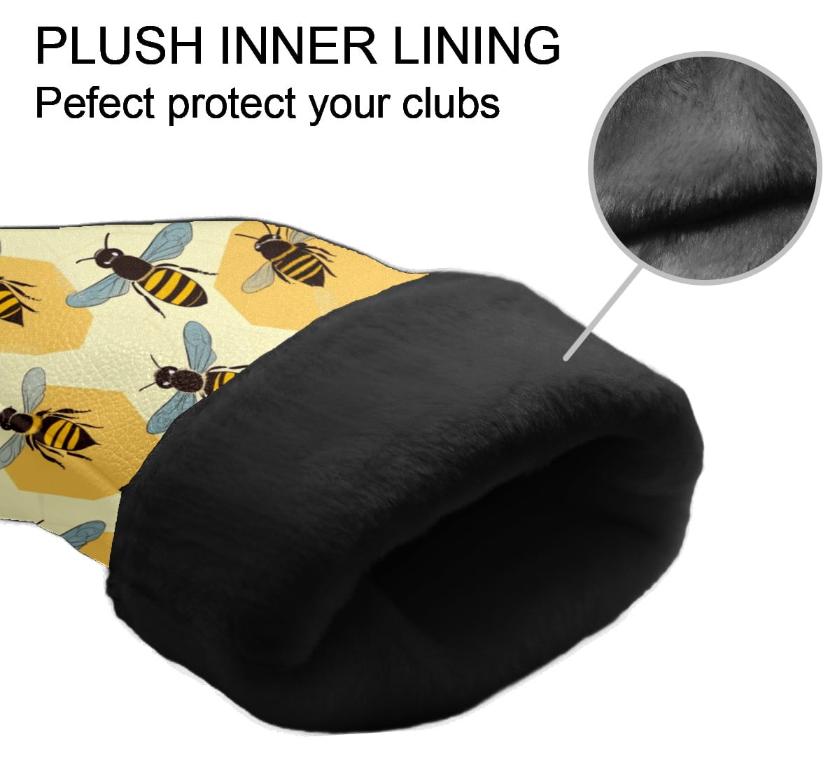 Golf Club Headcovers High Quality Waterproof Leather Golf Head Cover Set Men Women Driver Head Cover Exclusive Gift for Golf Lovers Bee Pattern