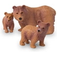 Terra by Battat 4 Pcs Brown Bear Family Set Realistic Plastic