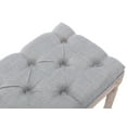 thumbnail image 5 of Guyou Linen Entryway Bench, 16.5"H Bedroom End of Bed Bench with Upholstery Button Tufting, Three-person Piano Bench with Rubber Wood Legs for Living Room Dining Room Hallway, Grey, 5 of 13