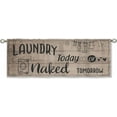 thumbnail image 5 of Farmhouse Rustic Laundry Room Curtain Valance for Window Treatments Brown Vintage Kitchen Treatment Wooden Board Funny Retro Drapes for Bathroom Bedroom Living Room 1 Panel (52x18 Inch), 5 of 5
