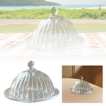 5.5'' Clear Glass Cake Stand with Lid Cake Holder Covered Versatile Glass Dome Dessert Stand for Christmas Party Table Centerpiece