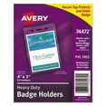 thumbnail image 2 of Secure Top Heavy-Duty Badge Holders, Vertical, 3w X 4h, Clear, 25/pack | Bundle of 5, 2 of 4
