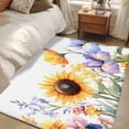 thumbnail image 4 of 2.7'x5' Area Rugs, Sunflower Indoor Outdoor Area Rug for Living Room Bedroom, Yellow Purple Summer Botanical Vintage Washable Bathroom Rugs Kitchen Floor Carpet Mats Home Decor Aesthetic, 4 of 8
