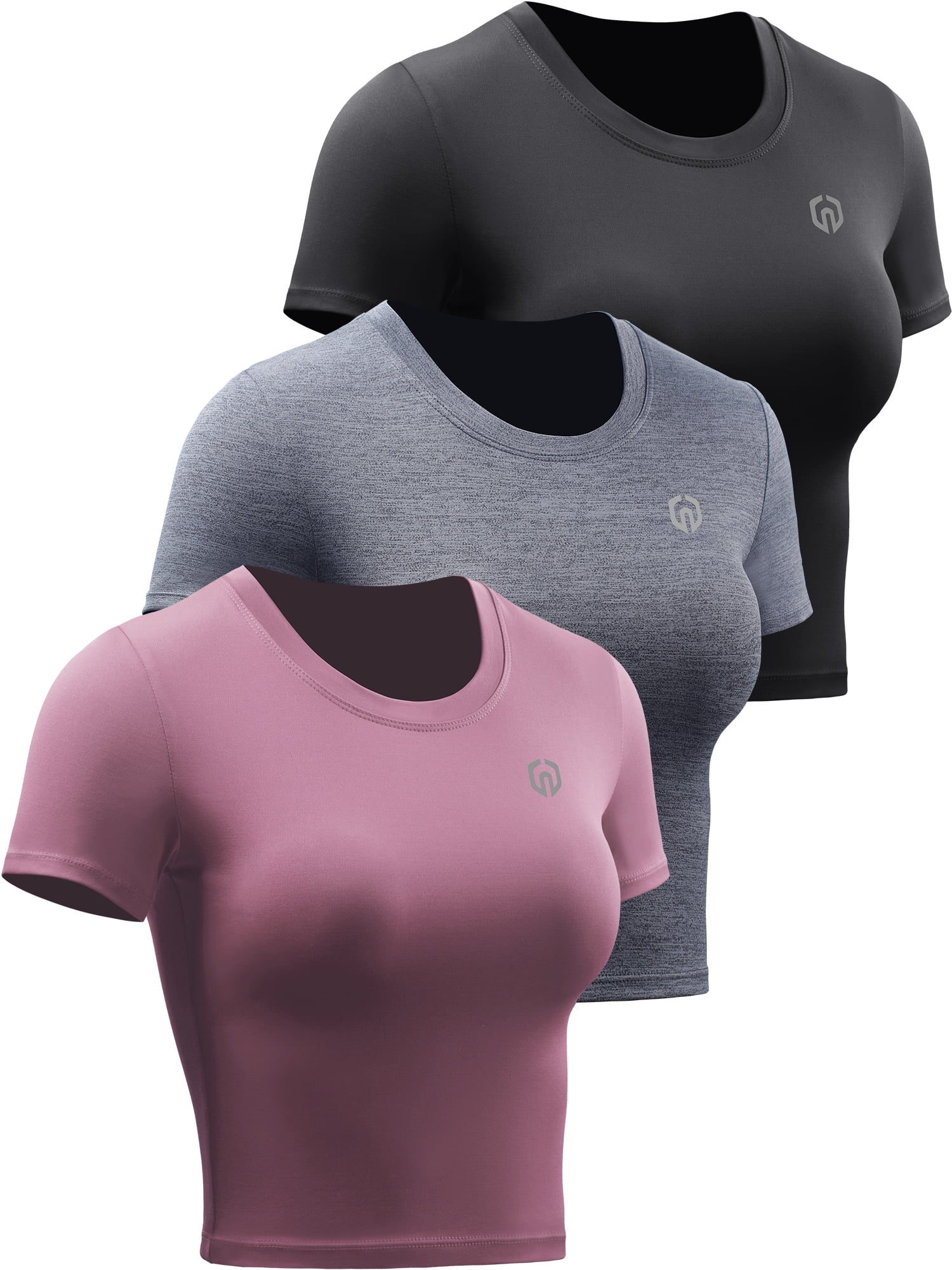 Rascacielos Izar fatiga NELEUS Womens Workout Crop Tops Dry Fit Athletic Shirts 3  Pack,Black+Gray+Navy Blue,US size M - Walmart.com