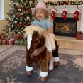 thumbnail image 2 of PonyCycle Brown Pony Ride on Horse Size 3 Plush Toy for Children Ages 3–4, Indoor Outdoor Rocking Horse, Birthday Gift Advanced Model Y374, 2 of 8