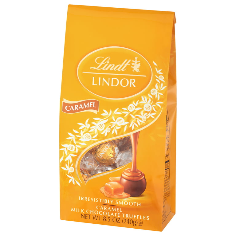 Lindt Lindor Caramel Milk Chocolate Candy Truffles, 8.5 oz. Bag 
