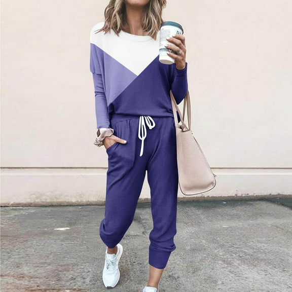 RYDCOT 2 Piece Lounge Set Long Sleeve Women Long Sleeve Tops Casual Pants Sweatsuit Womens 2 Piece Outfits Casual Sweatsuits Fall Winter