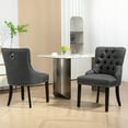 thumbnail image 2 of HOMCOM Chaises de Salle à Manger Capitonnées Lot de 2, Chaise d'Appoint Rembourrée, 2 of 10