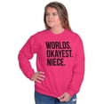 thumbnail image 3 of Worlds Okayest Niece Family Love Women Plus Size Crewneck Sweatshirt Brisco Brands 2X, 3 of 5