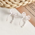 thumbnail image 3 of Ziurtnc 1 Pair Retro Women Stud Earrings Elegant Bowknot Shape Faux Pearl Ear Studs Jewelry Gift Accessories, 3 of 8