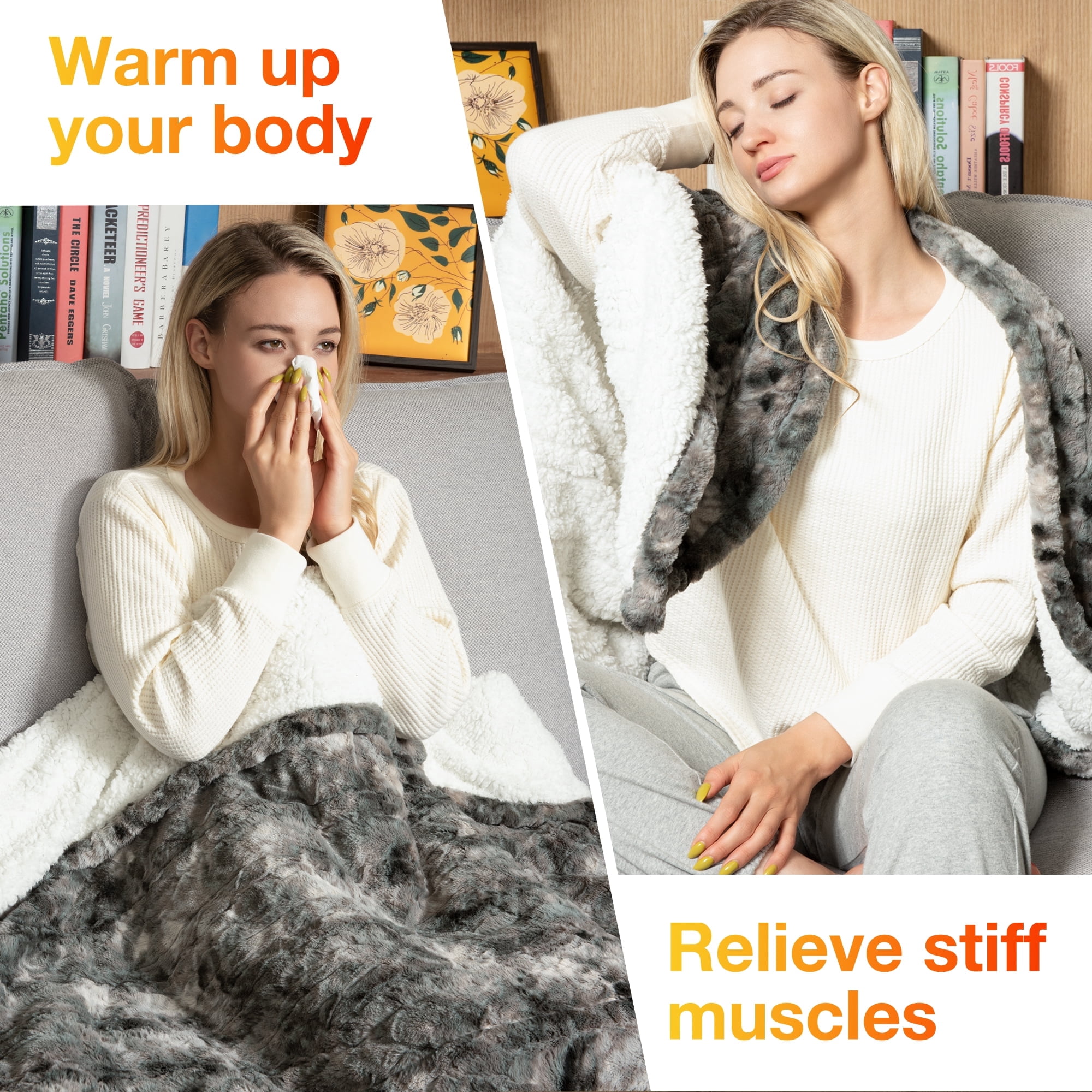 Sanmadrola Throw Blanket 60''x80'' Extra Large Luxury Faux Fur Plush Sherpa Extra Soft Fuzzy Fluffy Comfy Warm Blankets for Couch Sofa Bed Winter Twin Size Gray