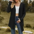 thumbnail image 2 of Lovskoo Cardigan Sweaters for Women Open Front Fall Spring Coat Long Sleeve Pocket Blouse Clothing Loose Oversized Winter Outerwear Tops Black, 2 of 8