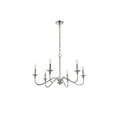 thumbnail image 2 of Maklaine Modern 6-Light Transitional Metal Chandelier in Polished Nickel, 2 of 6