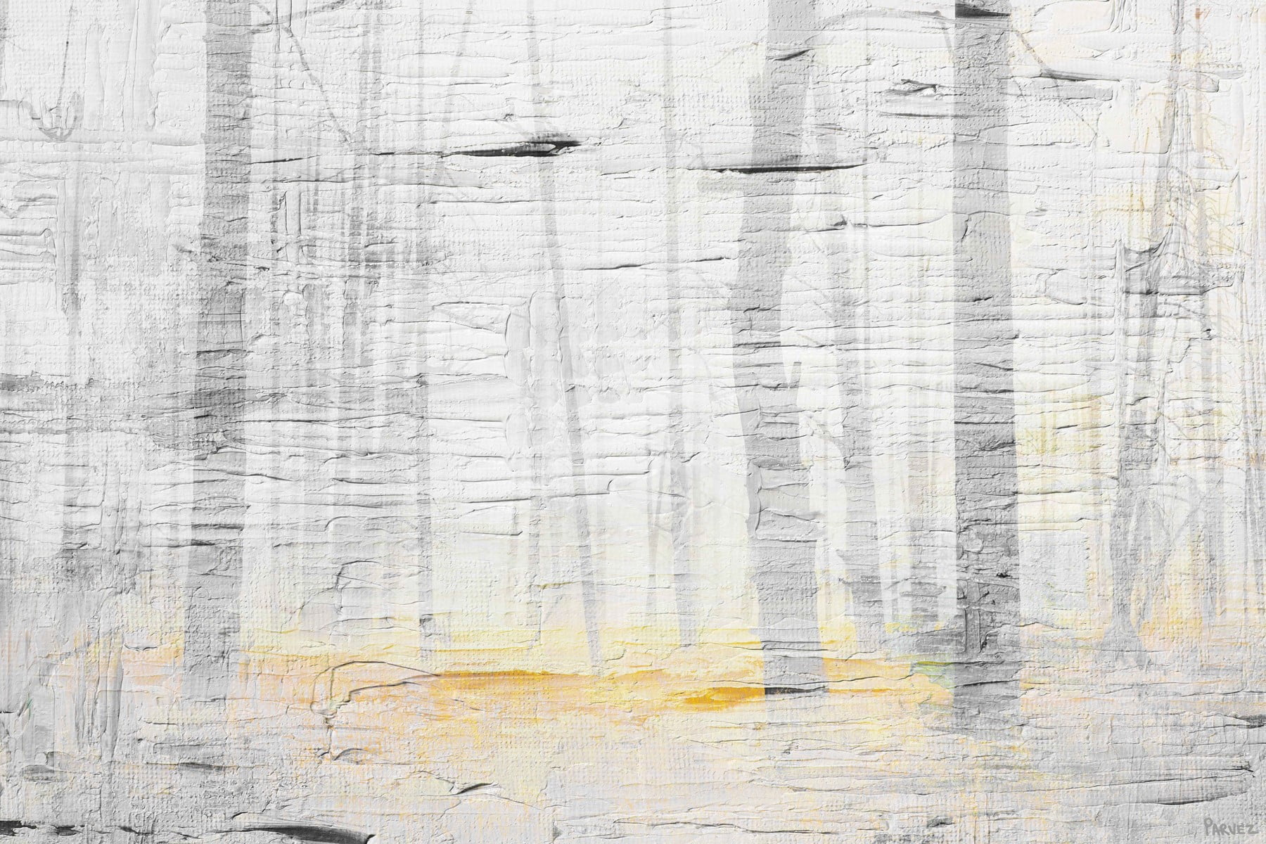 "Trees on Golden Ground" Painting Print on Wrapped Canvas