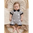 thumbnail image 4 of RUINIXCW Baby Boys Jumpsuit, Short Sleeve Stripes Pumpkin/Ghost Summer Romper Halloween Clothes, 4 of 9