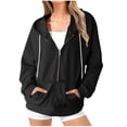 thumbnail image 2 of Qulqfy Half Zipper Hoodies Women Workout Embossed Fall 2025 Beach Formal Sweatshirts Womens Black Tops M, 2 of 6