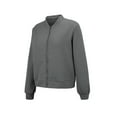 thumbnail image 5 of Vinsonshop Bomber Jacket Windbreaker Jacket Women Full Zip Jacket Fall Jackets Women Tops Casual Zip Up Jackets for Women Casual Outerwear Dark Gray L, 5 of 5