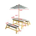 thumbnail image 2 of Table de Pique-Nique pour Enfants avec Parasol - Ensemble de Jeu Intérieur/extérieur, Pare-Soleil avec Protection UV, Rayures Bleues et Blanches, 2 of 5