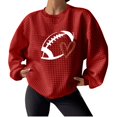 thumbnail image 1 of Rbaofujie Sweat à Capuche Surdimensionné Mode Décontractée pour Femmes Imprimé de Noël Manches Longues Col Rond Blouses Hauts Chandails en Molleton Sans Capuche Rouges Pulls d'Halloween pour Femmes, 1 of 4
